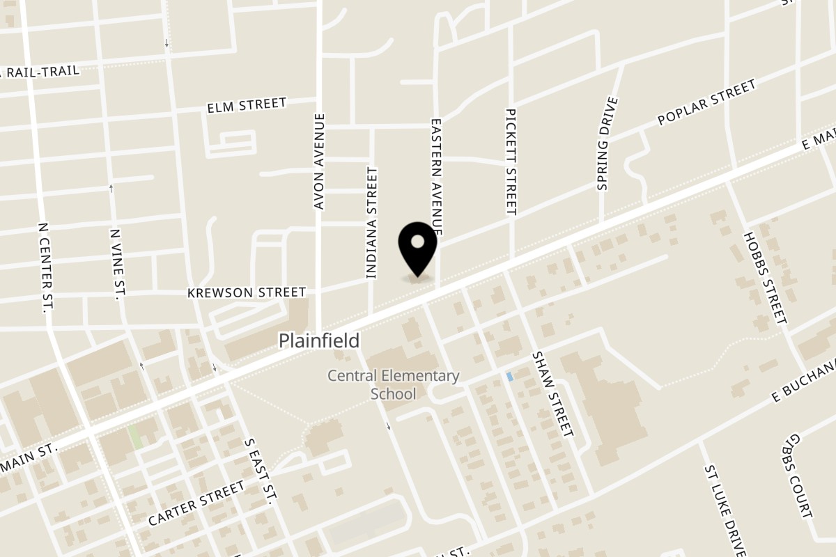 Map showing the location of Sal's Famous Pizzeria Inc. Sal's - Plainfield on 350 E Main St in Plainfield