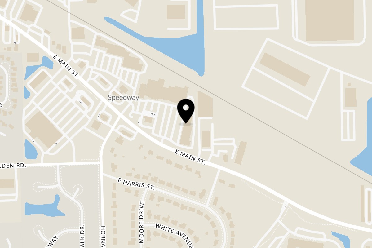 Map showing the location of Sal's Famous Pizzeria Inc. Sal's - Brownsburg on 1028 E Main St in Brownsburg
